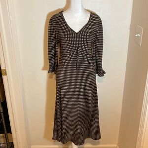 The Limited Silk Brown & Pink polka dot Dress 8